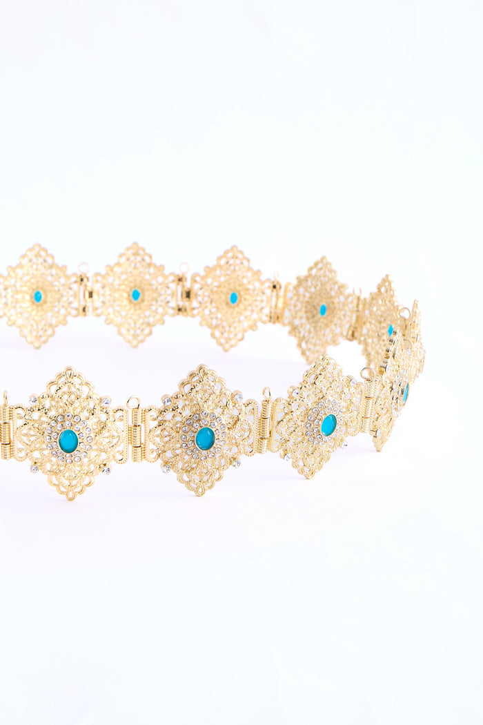 Shin Gold/Aquablue Belt