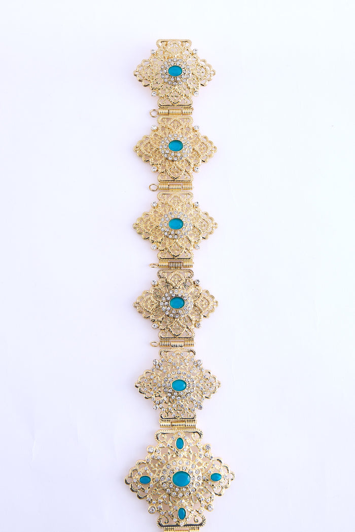 Shin Gold/Aquablue Belt