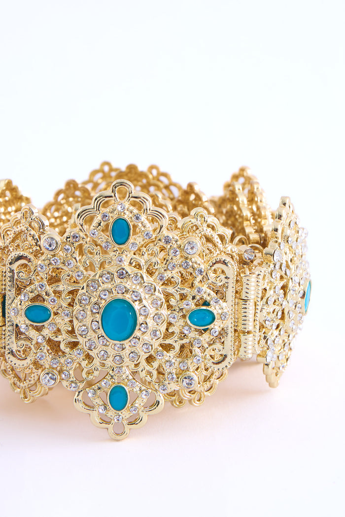 Shin Gold/Aquablue Belt