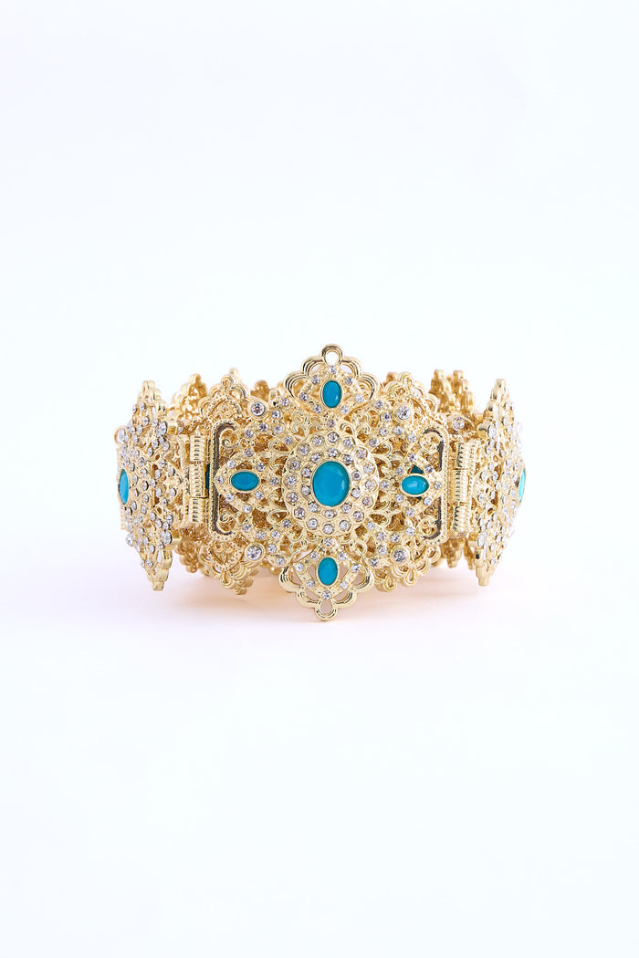 Shin Gold/Aquablue Belt