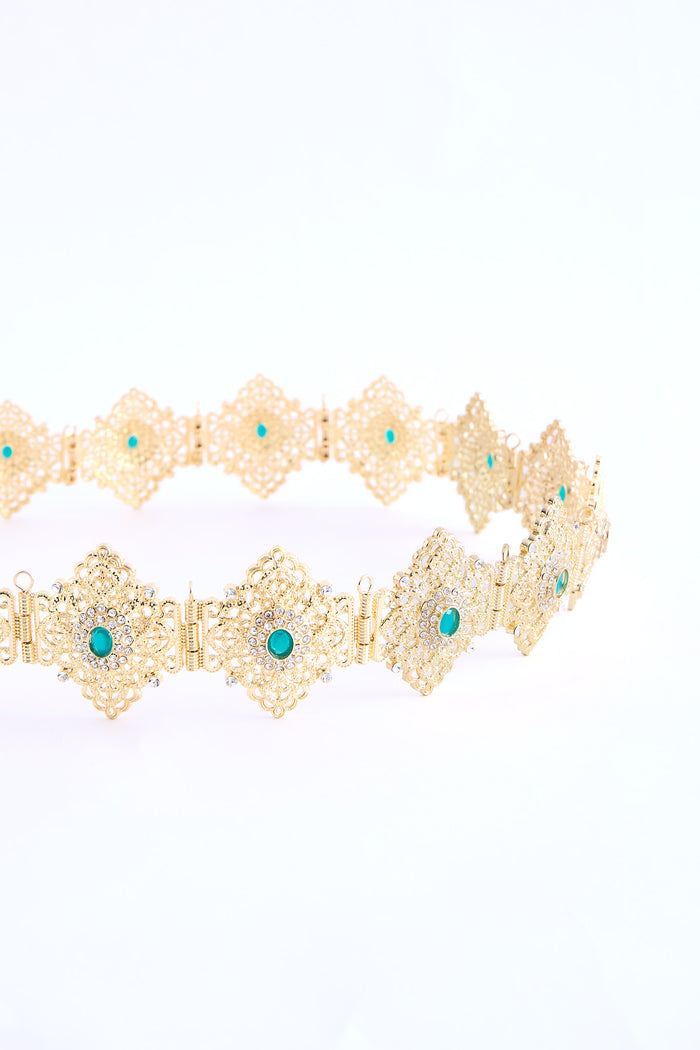 Shin Gold/Teal Belt