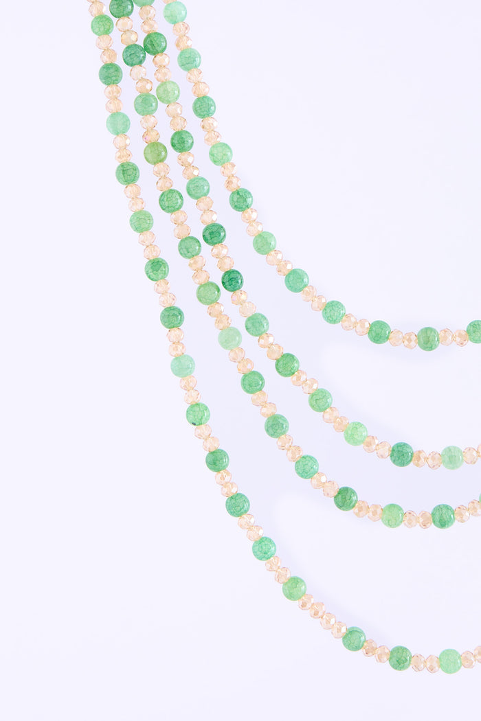 Shoulder necklace gold/green