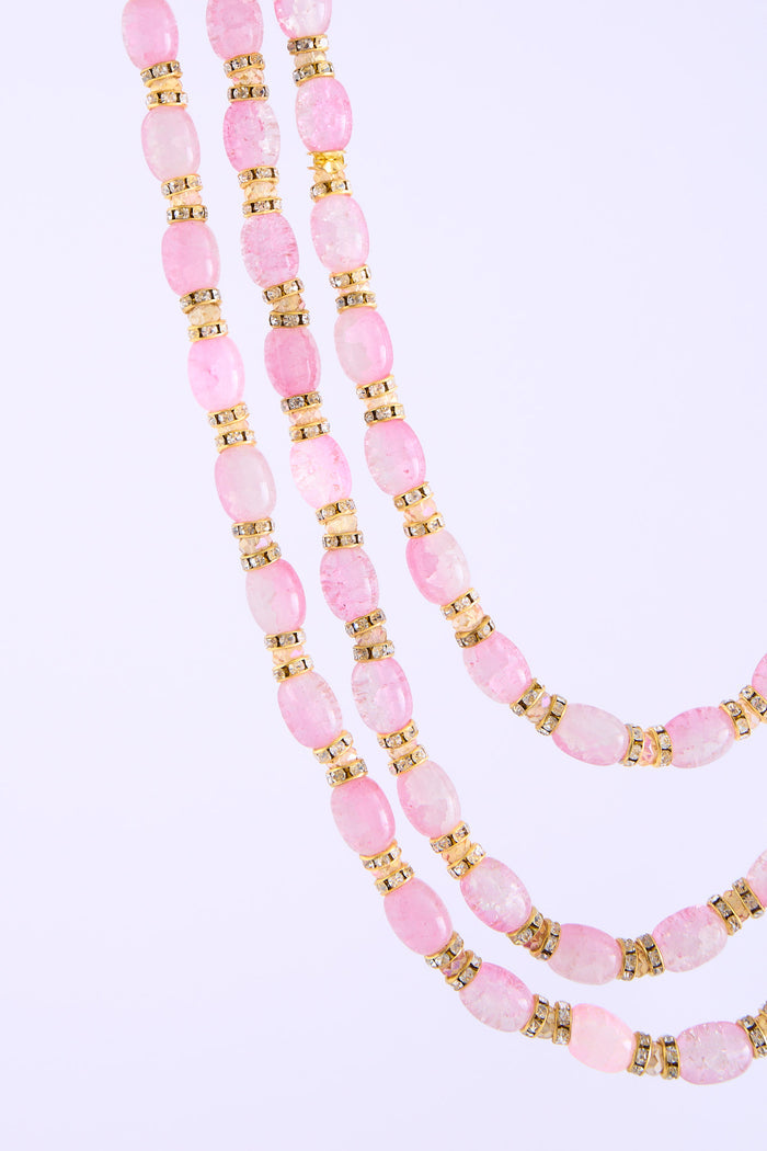 Shoulder necklace gold/pink
