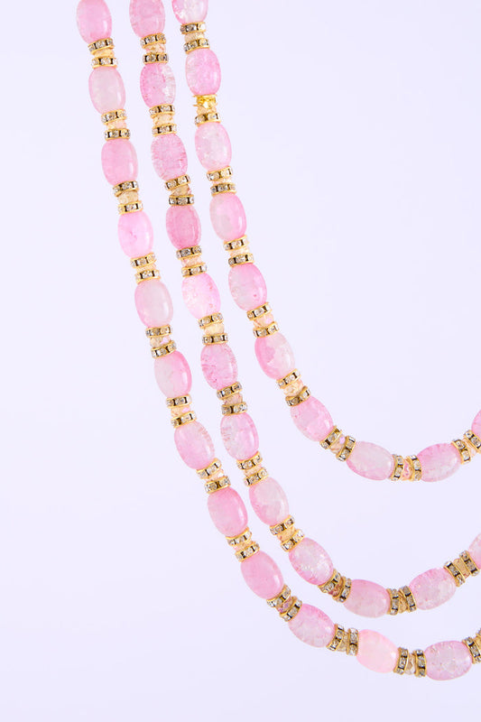 Shoulder necklace gold/pink