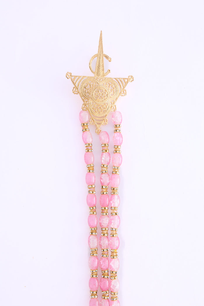 Shoulder necklace gold/pink