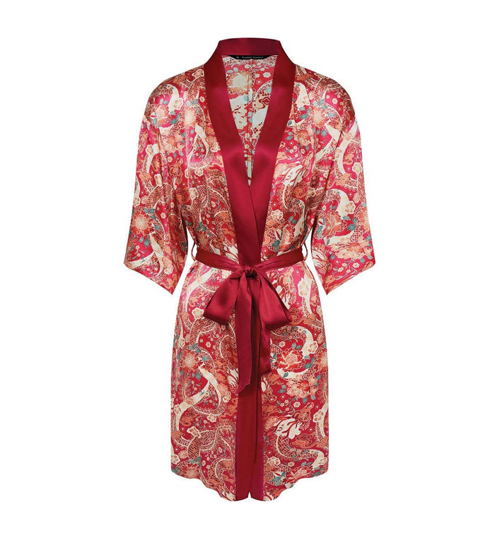 Silk Robe - RED - DARK COMBINATION