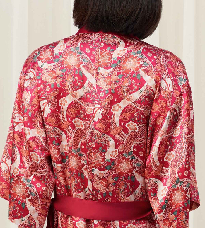 Silk Robe - RED - DARK COMBINATION
