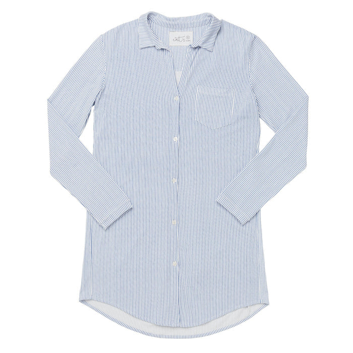 Simple Stripe Pima Knit Night Shirt