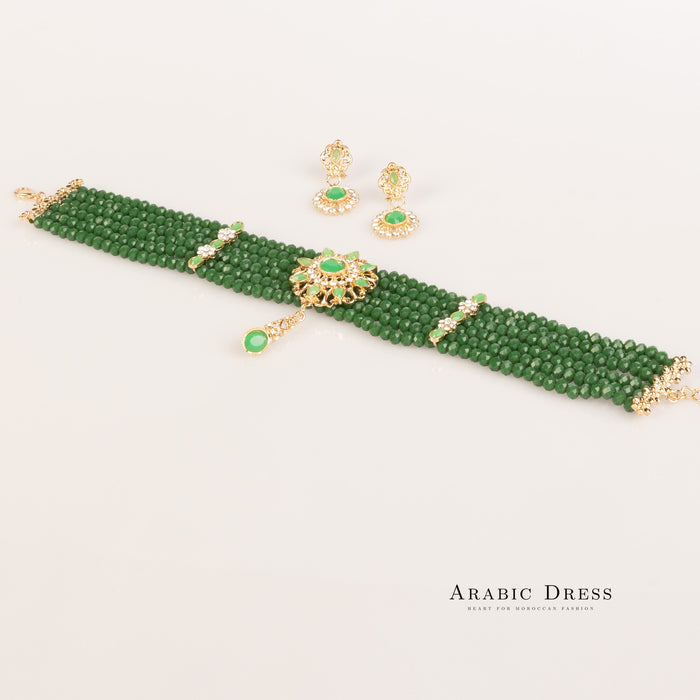 Sisi green necklace set