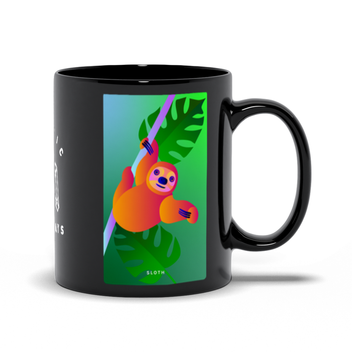 Sloth Black Mug