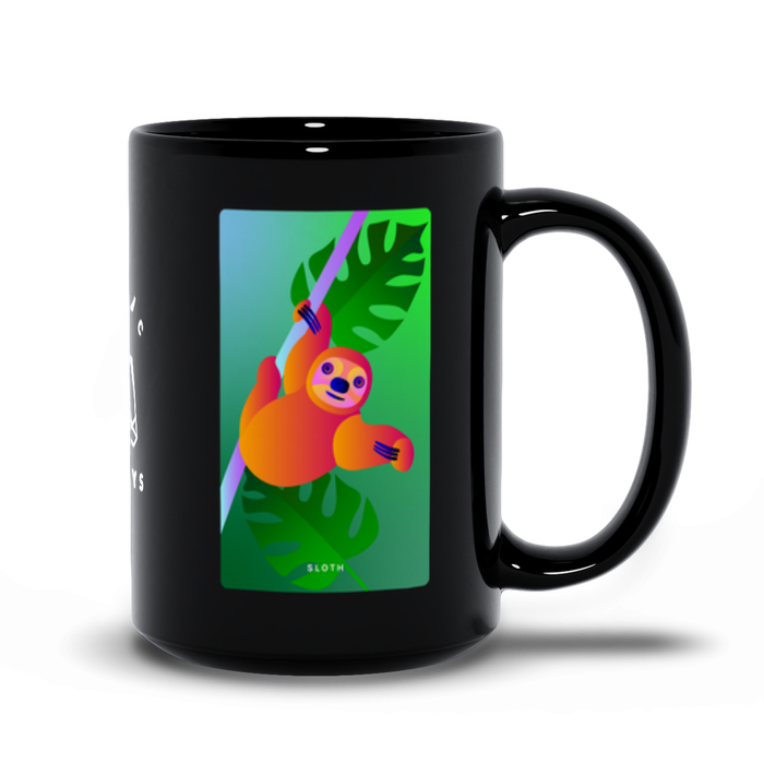 Sloth Black Mug