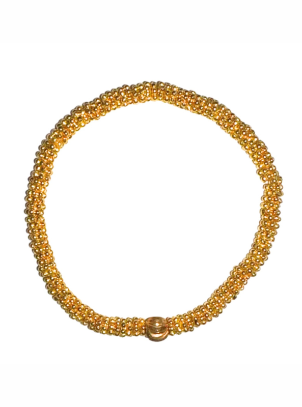 Small Gold Daisy Bead Bracelet