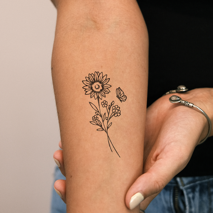 Sonnenblume und Schmetterling