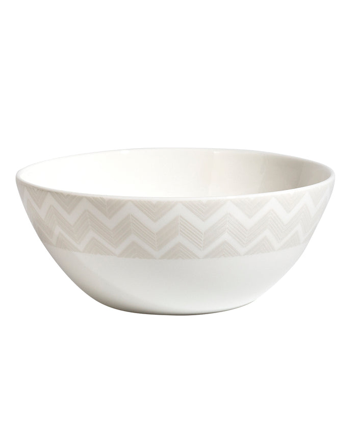 Soup Bowls ZIG ZAG Set of 6  White diam. 14.5" H. 2.4"