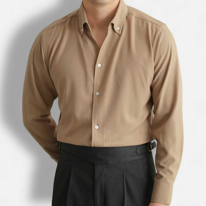 Spring pointer collar long sleeve shirt - AntoniosClothing - White