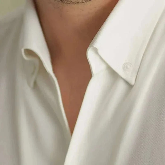 Spring pointer collar long sleeve shirt - AntoniosClothing - Light blue