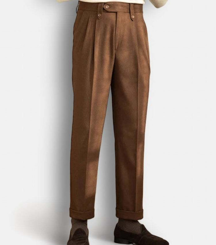 Straight high-waist casual trousers - AntoniosClothing - Gark gray