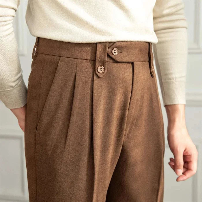 Straight high-waist casual trousers - AntoniosClothing - Gark gray