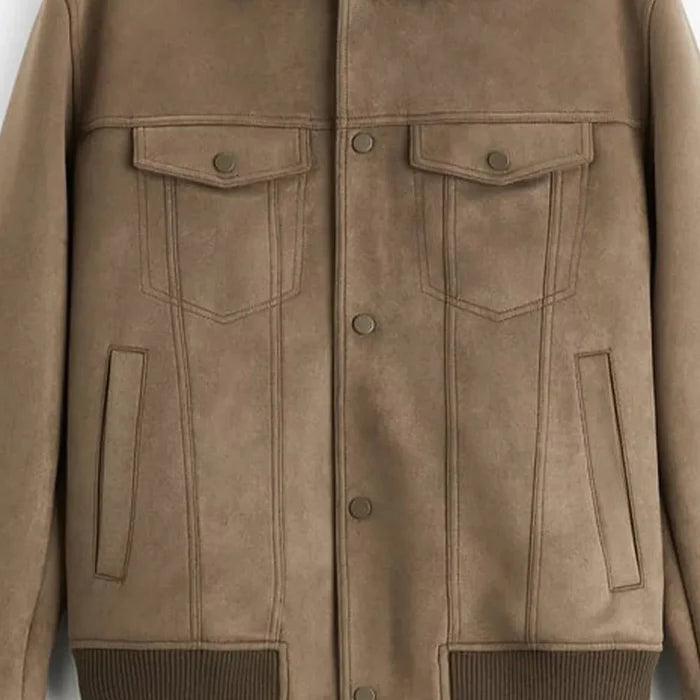 Suede Polo Jacket - AntoniosClothing - Gray