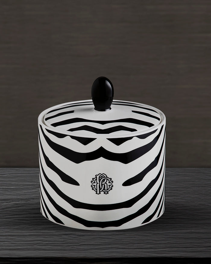 Sugar Pot ZEBRAGE   diam. 2.5", H 3.3"