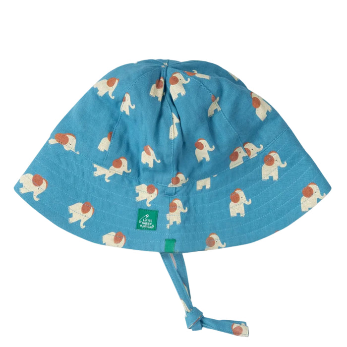 Sun Hat - Blue Elephants Reversible