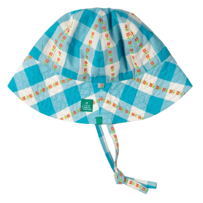 Sun Hat - Blue Flowers Reversible