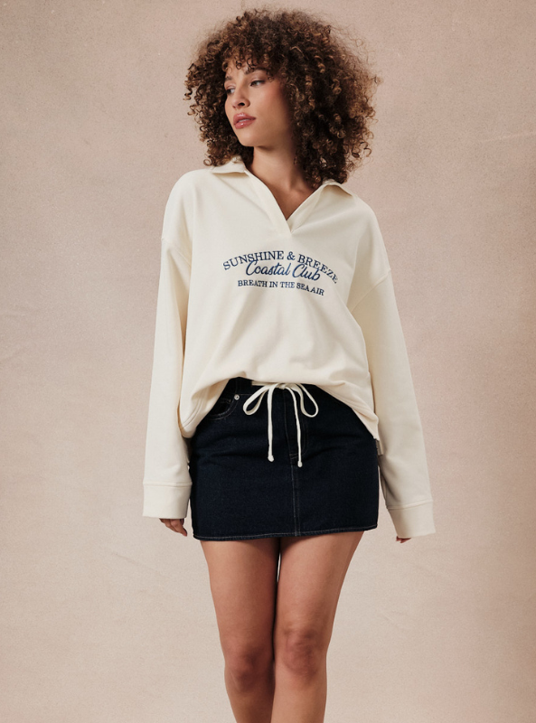 "Sunshine & Breeze" Polo Sweatshirt