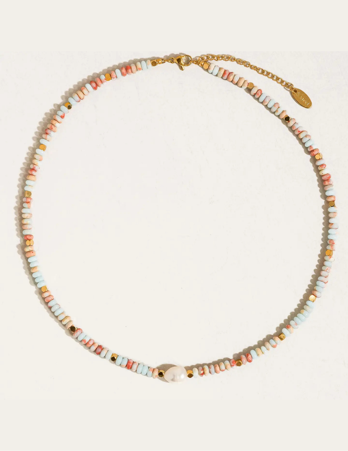 Swank Non-Tarnish Boho Beaded Pearl Necklace - Tres Chic Boutique