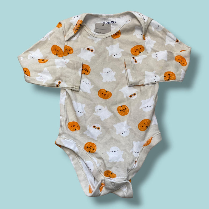 tan Old Navy halloween bodysuit, 12-18m