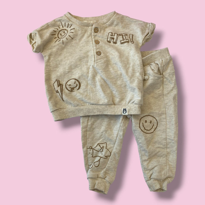 Tan Rabbit Bear 2 piece set, 12m