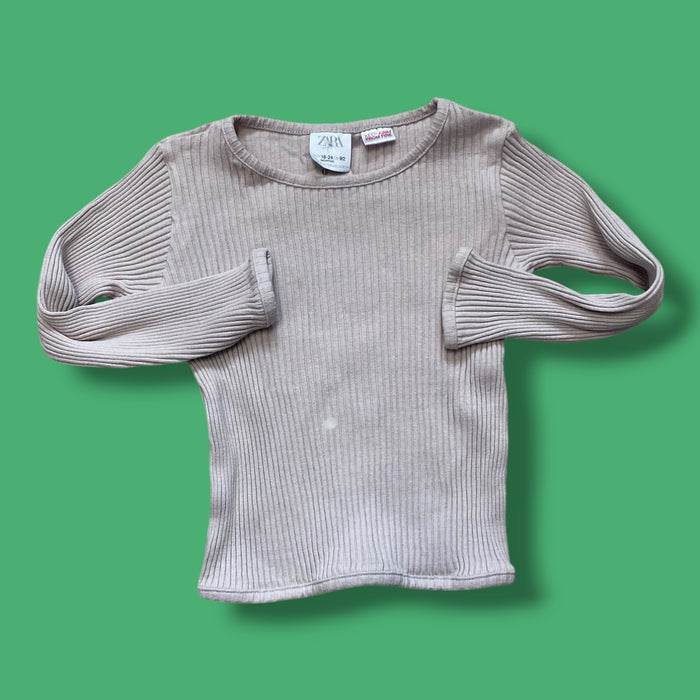 tan Zara ribbed long sleeve, 18-24m