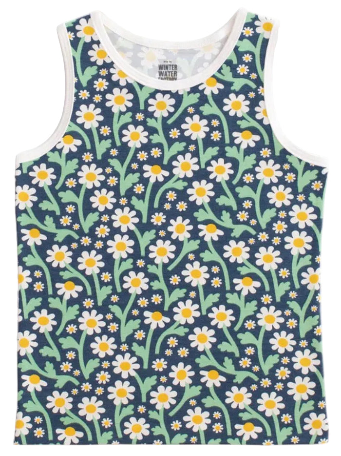 Tank Top - Bold Daisies Navy