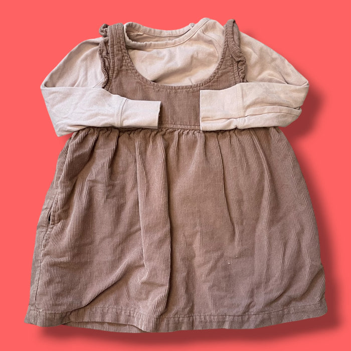 taupe pehr dress set, 2/3y