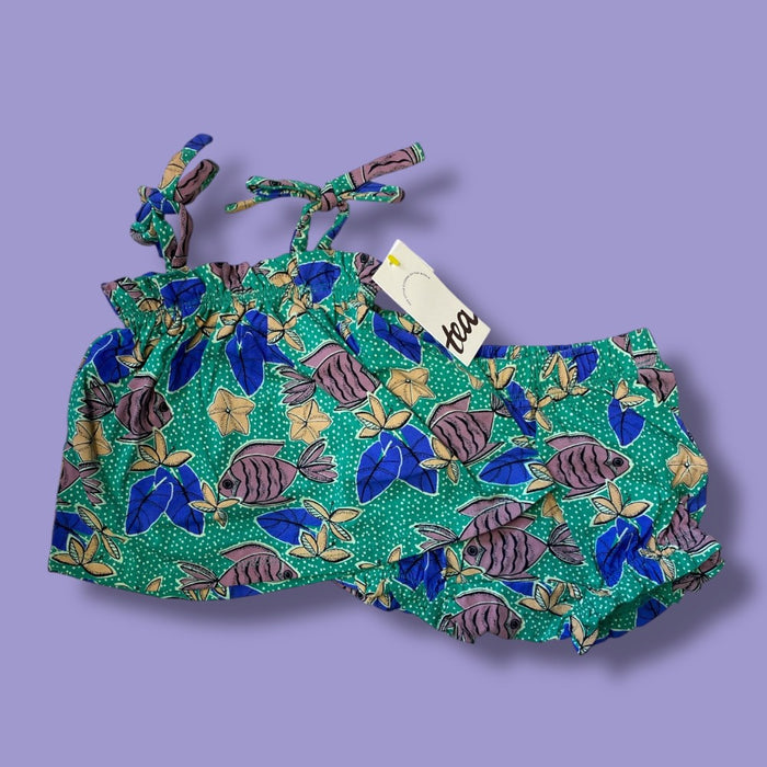 tea tie shoulder set 3-6m nwt