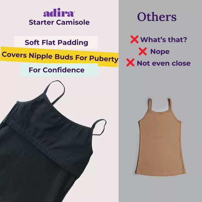 Teen Camisole | Flat Padded | Prevents Show Of Nipple Buds | Pack Of 5 - Adira