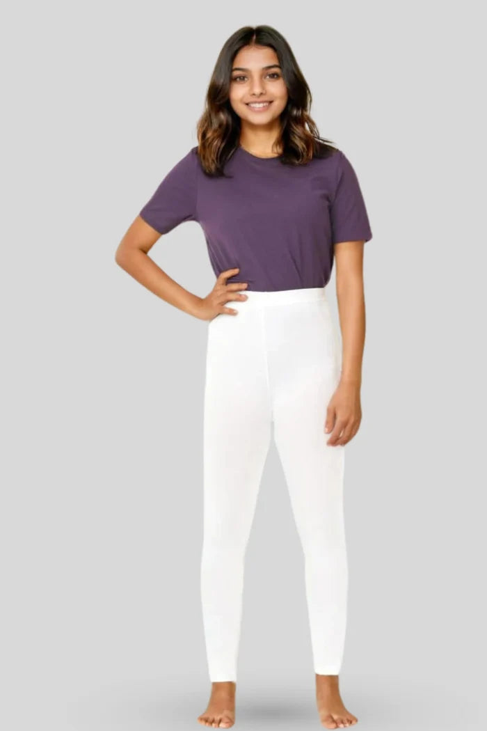 white color leggings for teenagers