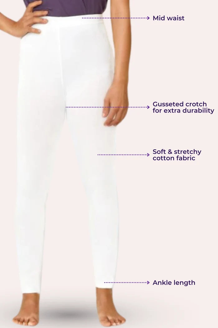 White color leggings for girls -product image - White