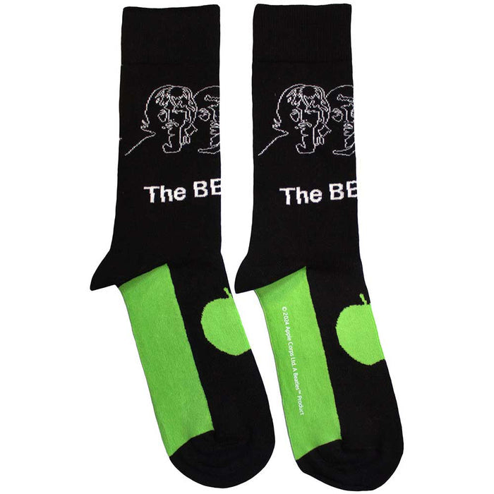 The Beatles Unisex Ankle Socks - White Album Faces Outlines & Apple (SIZE 7 - 11) Rock Off