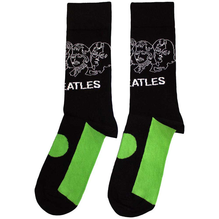 The Beatles Unisex Ankle Socks - White Album Faces Outlines & Apple (SIZE 7 - 11) Rock Off