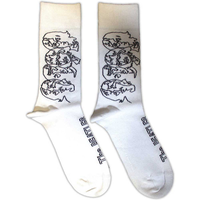 The Beatles Unisex Ankle Socks - White Album Faces (SIZE 7 - 11) Rock Off