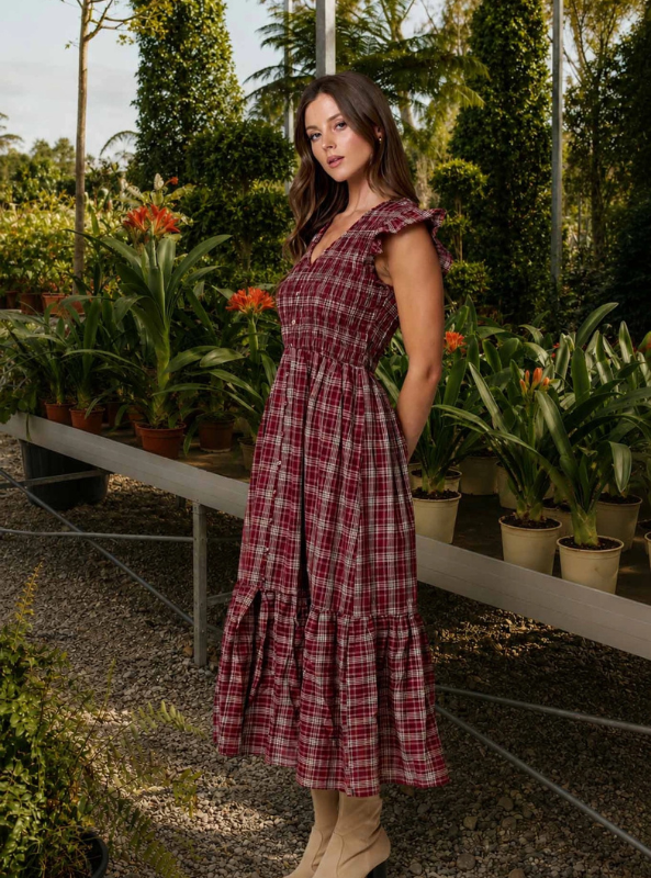The Brielle Dress- Burgundy