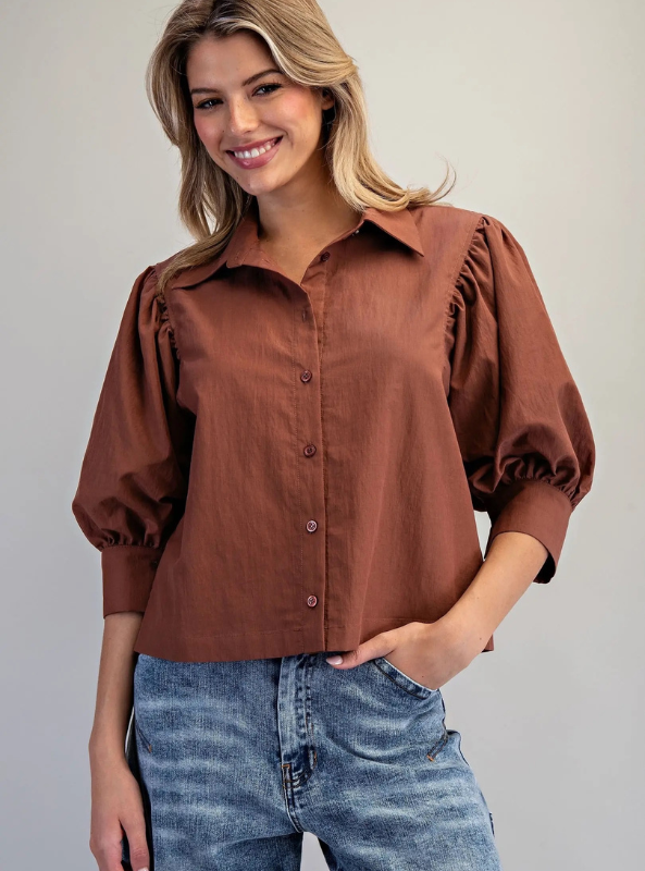 The Charlotte Blouse- Bronze