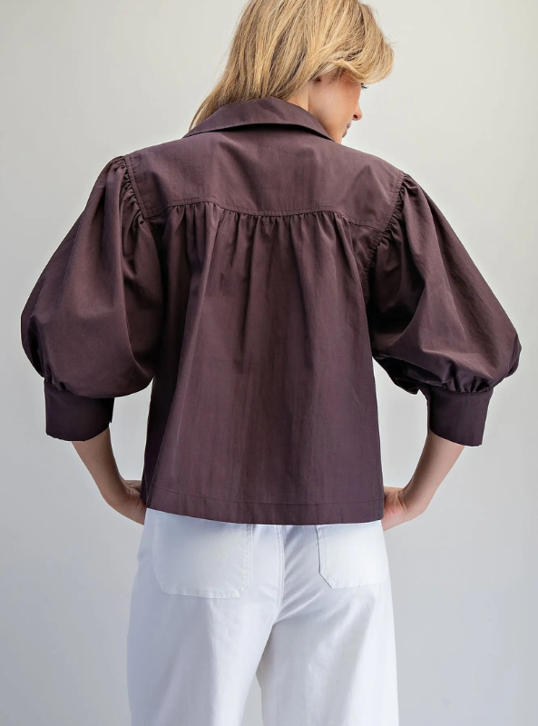 The Charlotte Blouse- Deep Brown