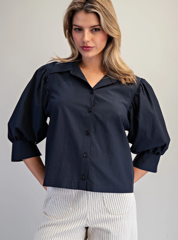 The Charlotte Blouse- Midnight