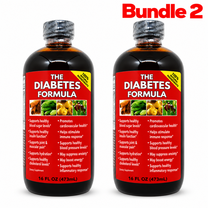 The Diabetes Formula Liquid in a branded bottle, herbal wellness blend made with botanical ingredients to complement a balanced diet and everyday wellness routine.
