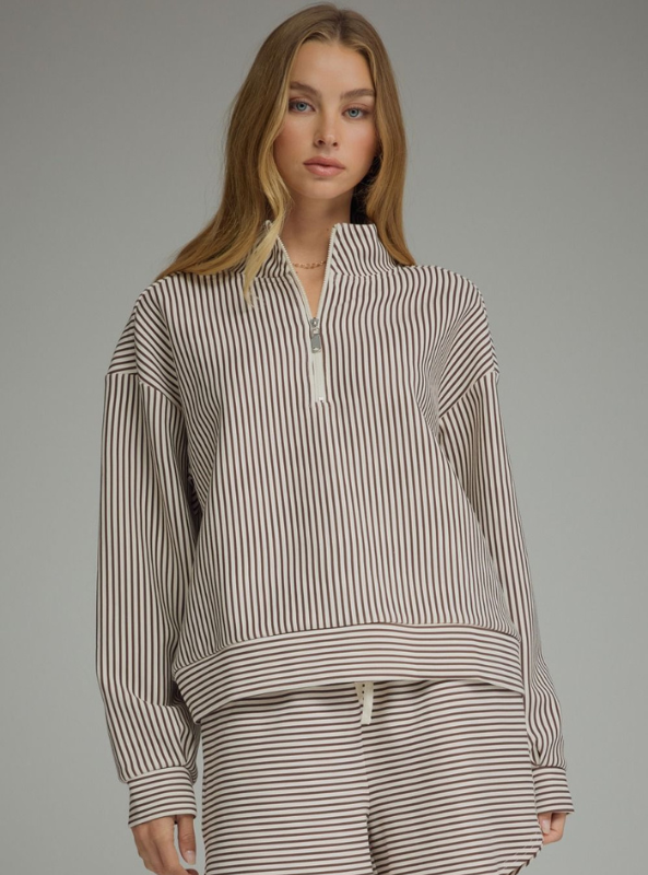 The Hampton Quarter Zip- Brown