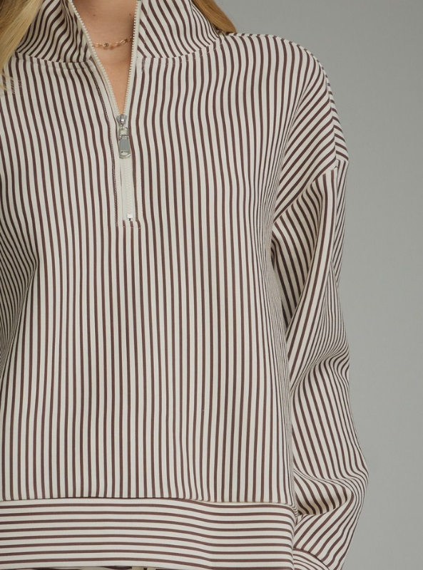 The Hampton Quarter Zip- Brown