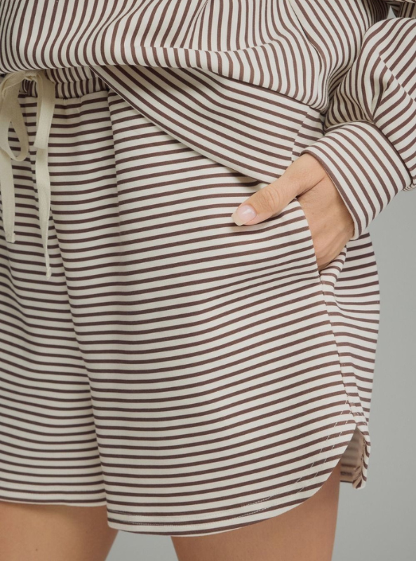 The Hampton Stripe Short- Brown