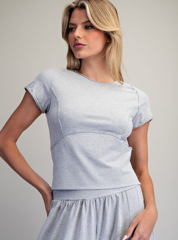 The Winslow Top- Heather Grey