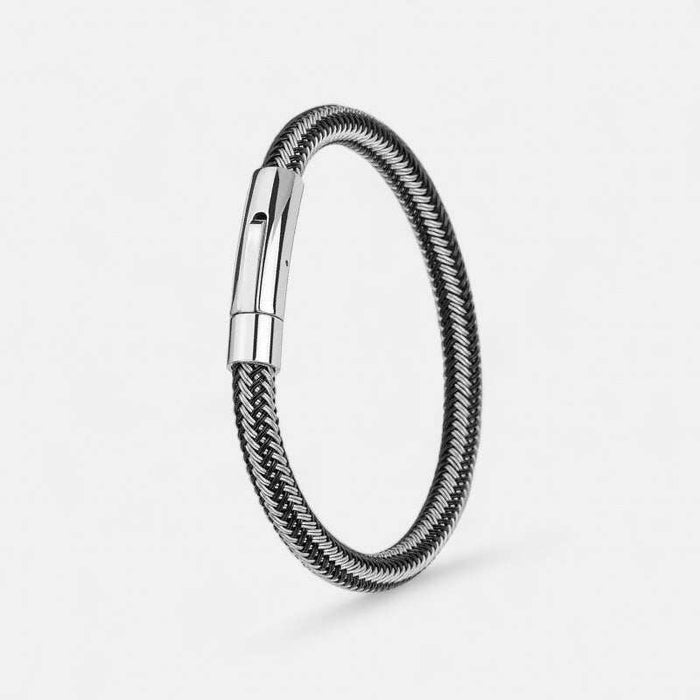 Thin wire stainless steel bracelet - AntoniosClothing - Black